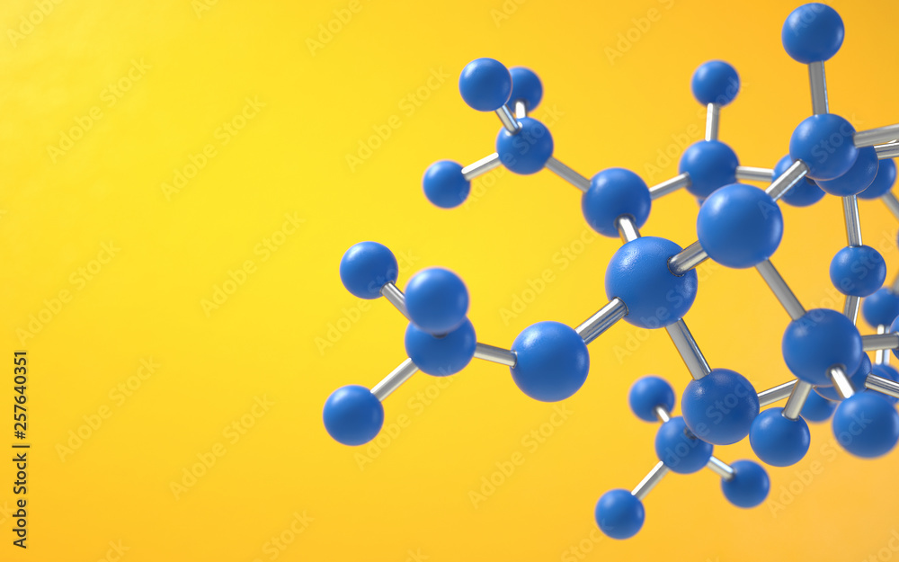 Wall mural molecule model. science concept. 3d rendering,conceptual image.