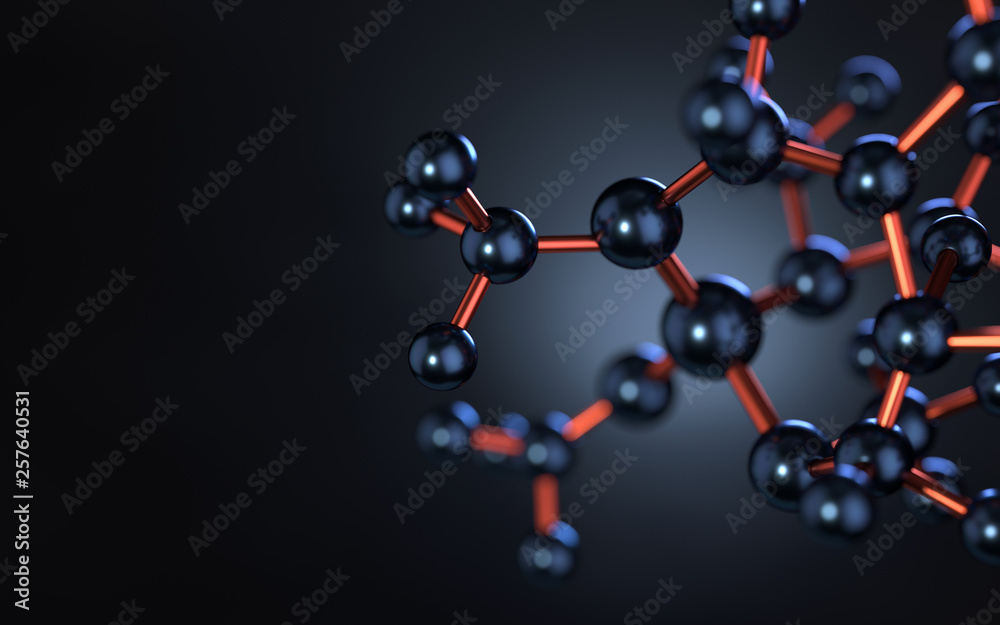 Wall mural molecule model. science concept. 3d rendering,conceptual image.