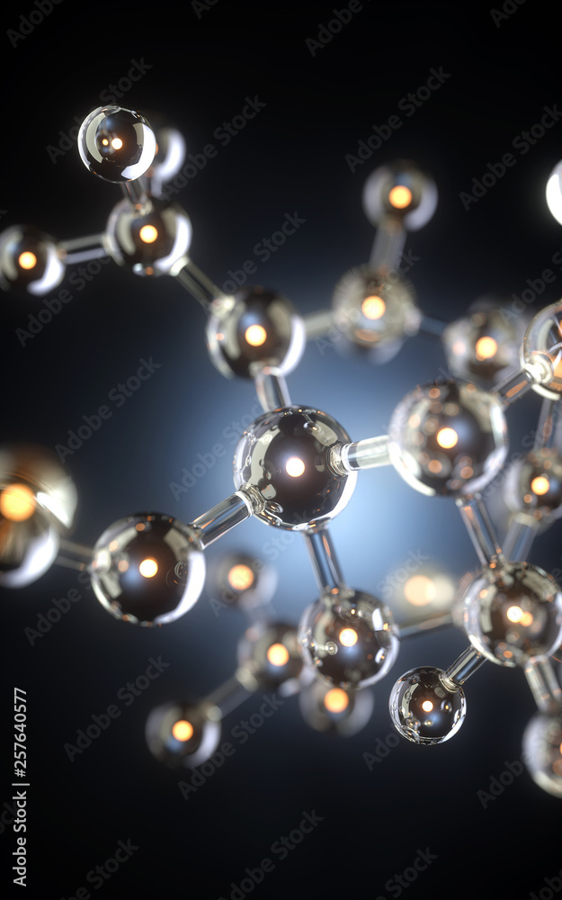 Poster molecule model. science concept. 3d rendering,conceptual image.