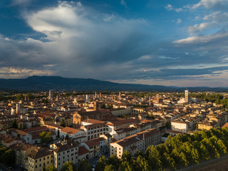 Aerial view of Lucca, Tuscany, Italy