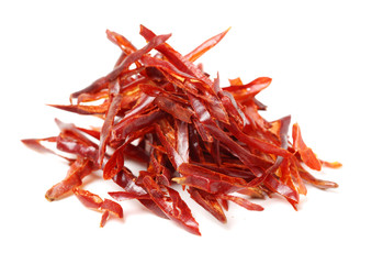 dry red pepper on white background