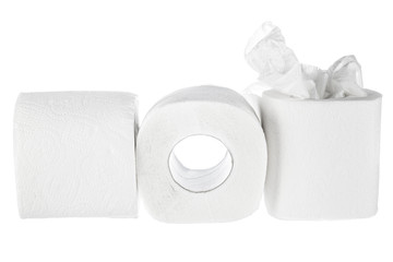 toilet paper isolated on white background