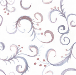 Watercolor drawing seamless pattern, motif with patterns.