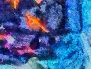 Original abstract painting at canvas. Mixed media pattern. Hand drawn art background.