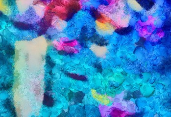 Original abstract painting at canvas. Mixed media pattern. Hand drawn art background.