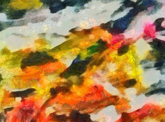 Original abstract painting at canvas. Mixed media pattern. Hand drawn art background.