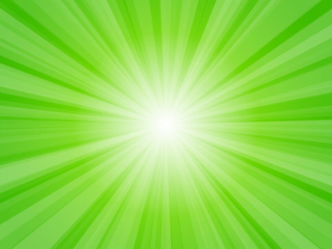 緑色　放射状　光　キラキラ　背景