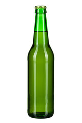 bottle with beer on white background