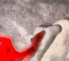 Original abstract painting at canvas. Mixed media pattern. Hand drawn art background.