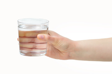 hand holding a water glass