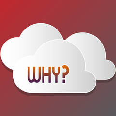 Text sign showing Whyquestion. Business photo text Asking for specific answers of something interrogate inquire Blank White Fluffy Clouds Cut Out of Board Floating on Top of Each Other