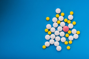 Colored medical pills and tablets