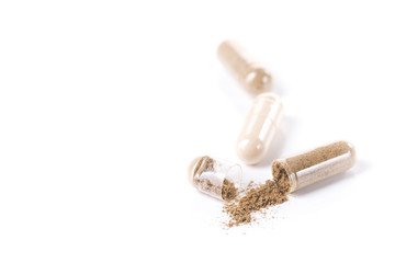 Health herbal medical capsule isolated