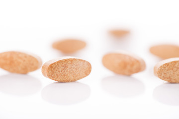 Herbal medical pills isolated