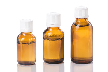 Three bottle with liquid medicine