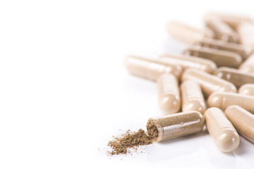 Health herbal medical capsule isolated