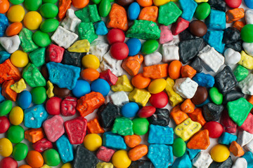 Colorful chocolate candies background