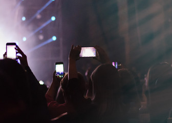 crowd at concert - big solo concert rap musician