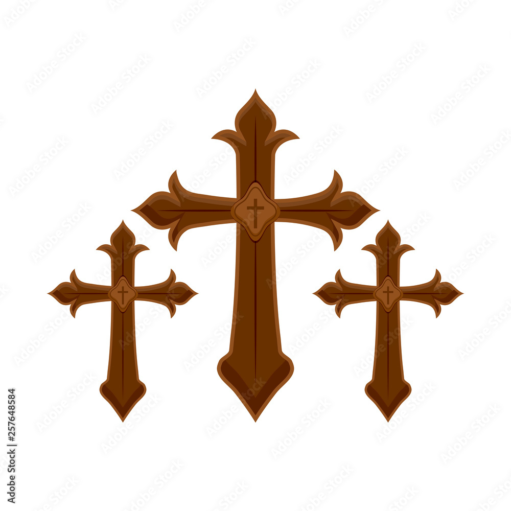 Wall mural set of crosses catholics