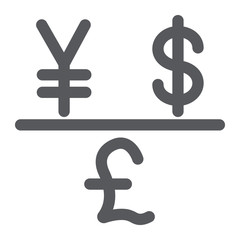 Currency glyph icon, financial and bank, money sign, vector graphics, a solid pattern on a white background.