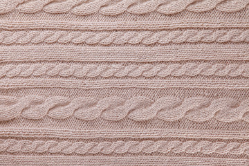 texture of a knitted blanket. View on top. 