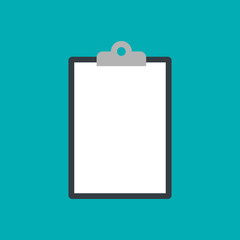 Clipboard icon isolated on blue background