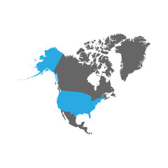 USA is highlighted in blue on the North America