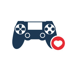 Game icon with heart sign. Game icon and favorite, like, love, care symbol