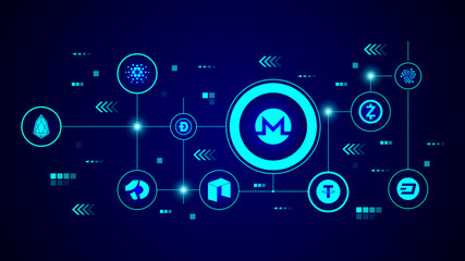Fototapeta premium monero icon. From Crepto currency set
