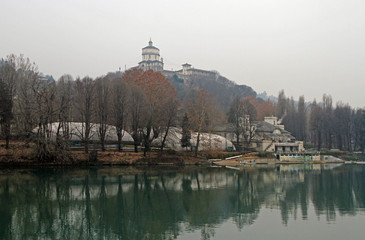 Fototapeta premium View of Capuchin Monastery and the Po river in Turin