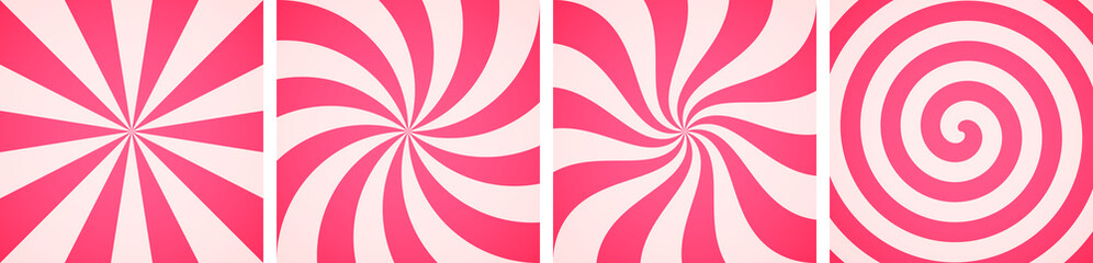 Set of sweet candy abstract backgrounds - obrazy, fototapety, plakaty