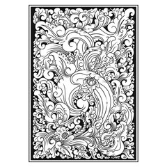 carved openwork pattern. indonesia motif. floral illustration vector
