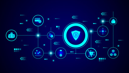 Fototapeta premium bitcoin shield icon. From crypto set