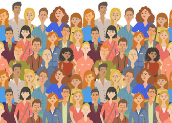 pattern. illustration of people in different clothes, in different poses. men and women. vector sketch
