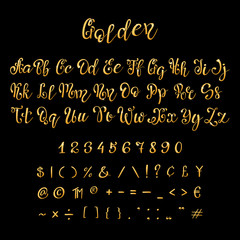 gold vector font script.
