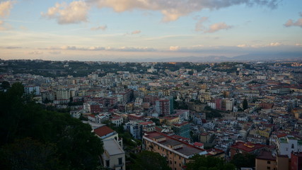 Fototapeta na wymiar Aerial view of Napoli historic centre