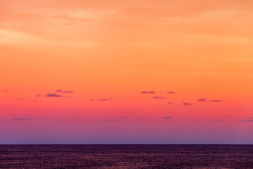 Gorgeous dusk gradient glowing seascape.
