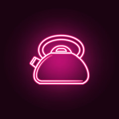 kettle icon. Elements of kitchen tools in neon style icons. Simple icon for websites, web design, mobile app, info graphics