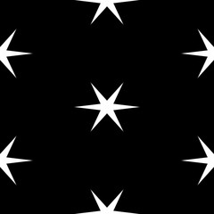 Seamless geometric pattern with stars over white background