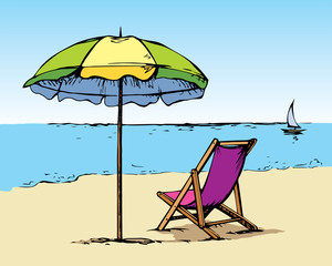 Parasol. Vector drawing © Marina