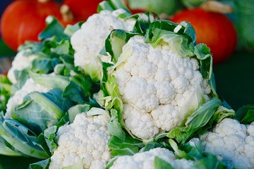 fresh cauliflower and vegetables
