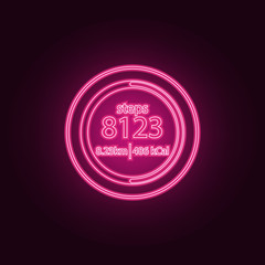 pedometer icon. Elements of measuring elements in neon style icons. Simple icon for websites, web design, mobile app, info graphics
