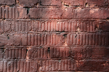 Old painted brick wall background. Brick wall texture