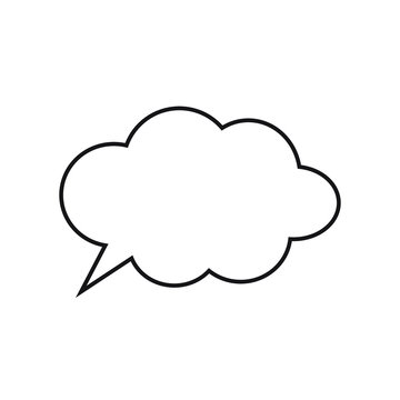 Cartoon dialogs cloud line vector, thinking cloud icon image