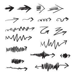 Arrow mark icons. Collection of stlylized arrow signs