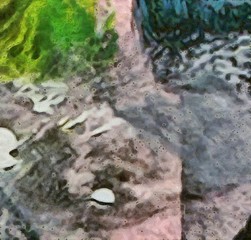 Obraz premium Weathered abstract grunge texture. Background with paint strokes and splashes. Pattern with dirty and blots elements. Retro oil style. Simple closeup template for graphic design