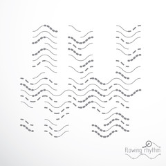 Abstract wavy lines vector illustration. Technical cybernetic pattern can be used in web design and as wallpaper or background.