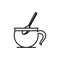 coffee cup with spoon isolated icon