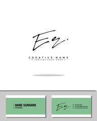 E R ER initial handwriting logo template vector.  signature logo concept