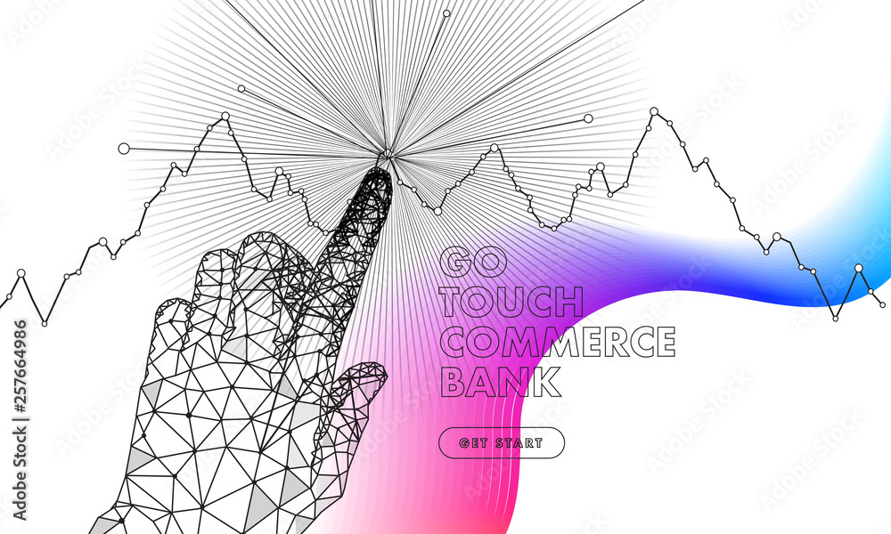 Fototapete abstract future realistics shape objects. innovations blend systems and technologies in big data. de